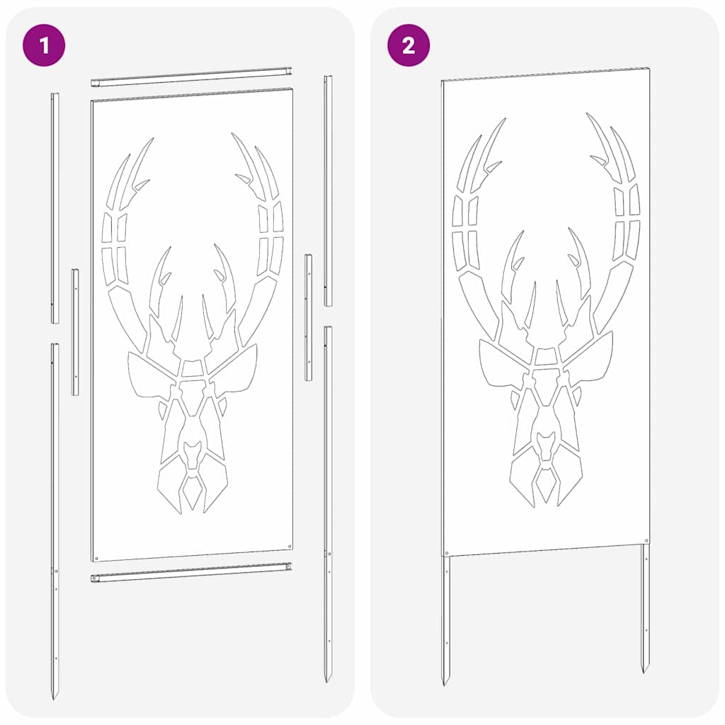 Trädgårds integritetsskärm Svart 50 x 140 cm Kallvalsat stål