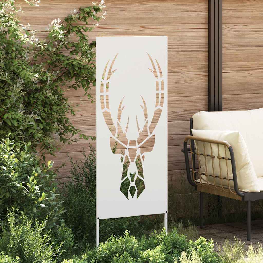 Trädgårds integritetsskärm Vit 50 x 140 cm Kallvalsat stål