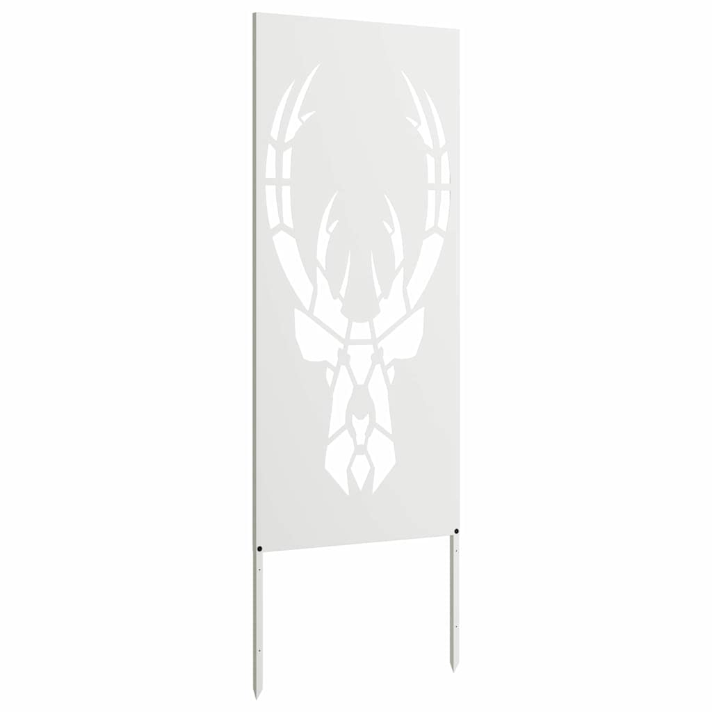 Trädgårds integritetsskärm Vit 50 x 140 cm Kallvalsat stål