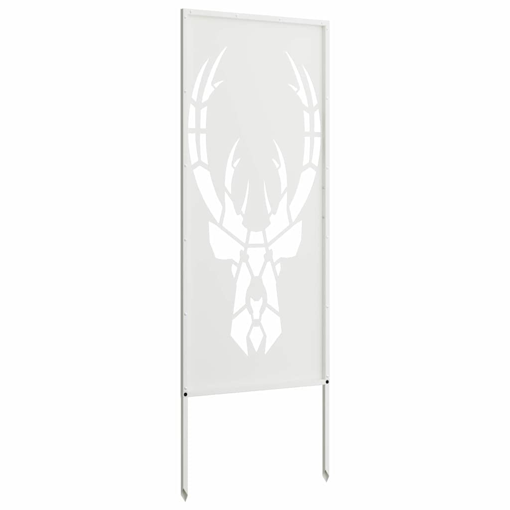 Trädgårds integritetsskärm Vit 50 x 140 cm Kallvalsat stål