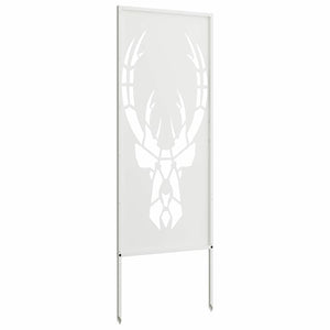 Trädgårds integritetsskärm Vit 50 x 140 cm Kallvalsat stål