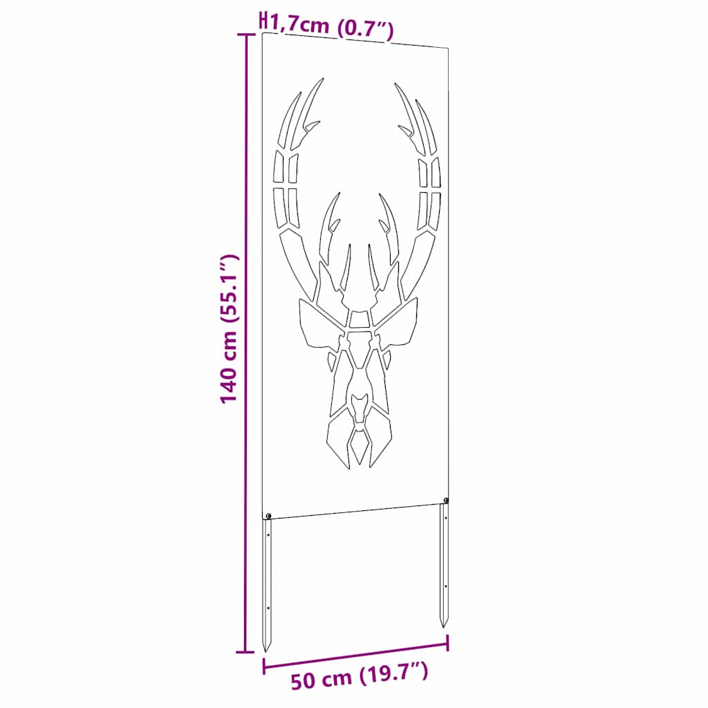 Trädgårds integritetsskärm Olivgrön 50 x 140 cm Kallvalsat stål