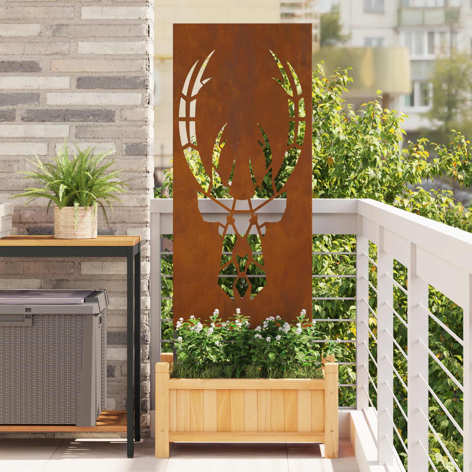 Trädgårds integritetsskärm Djurtryck Rostig 50 x 140 cm