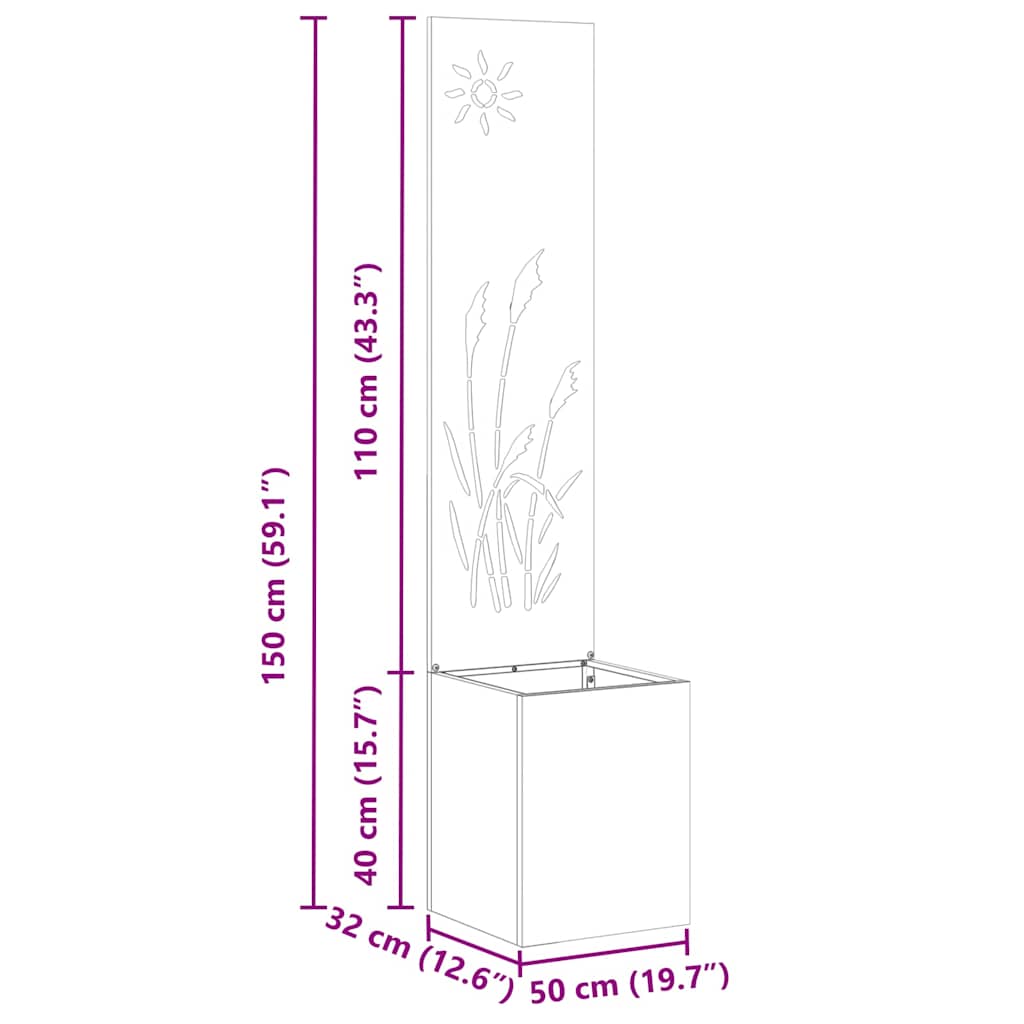 Trädgårds integritetsskärm Silver 32 x 140 cm Galvaniserat stål