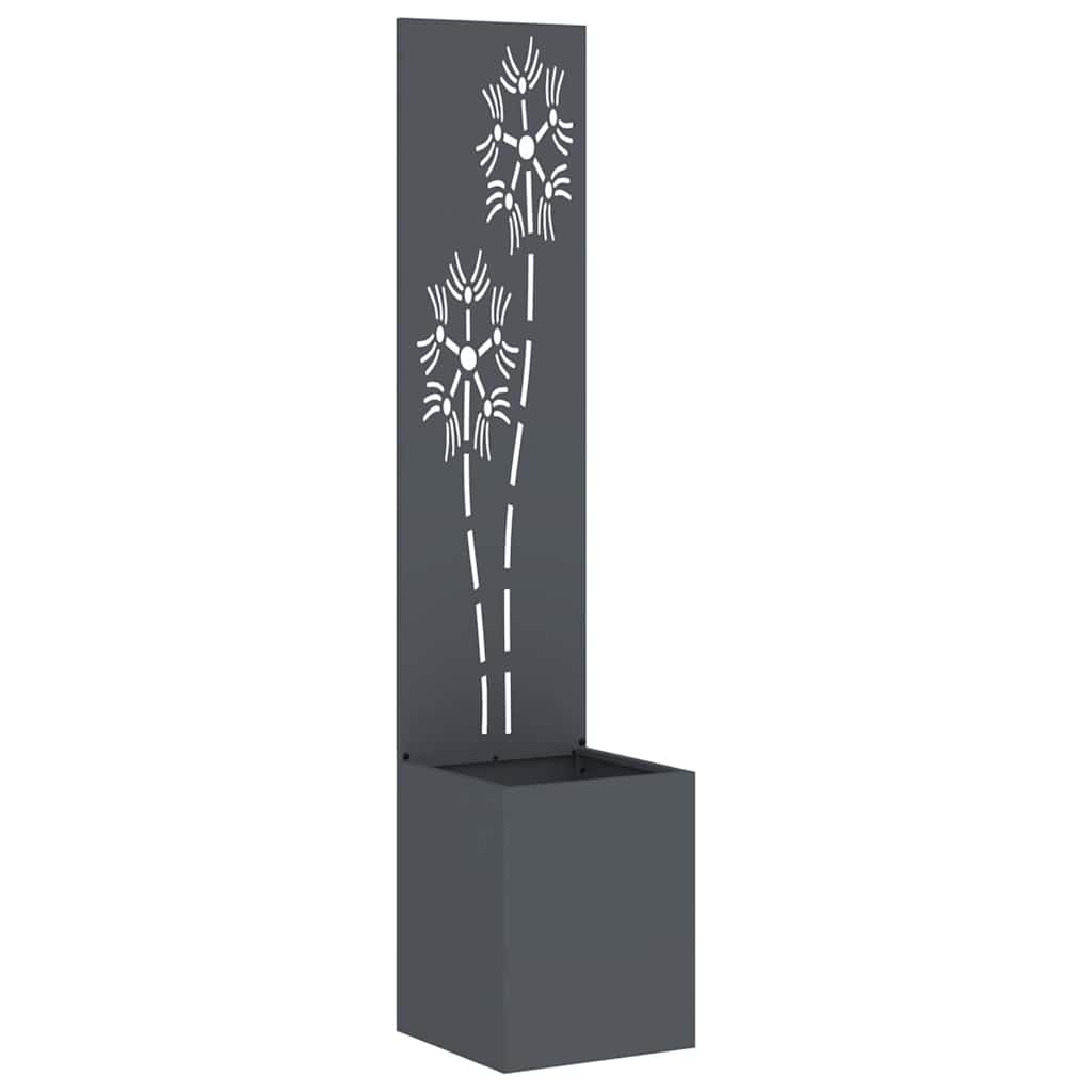 Trädgårds integritetsskärm Blommor Antracit 32 x 32 x 150 cm