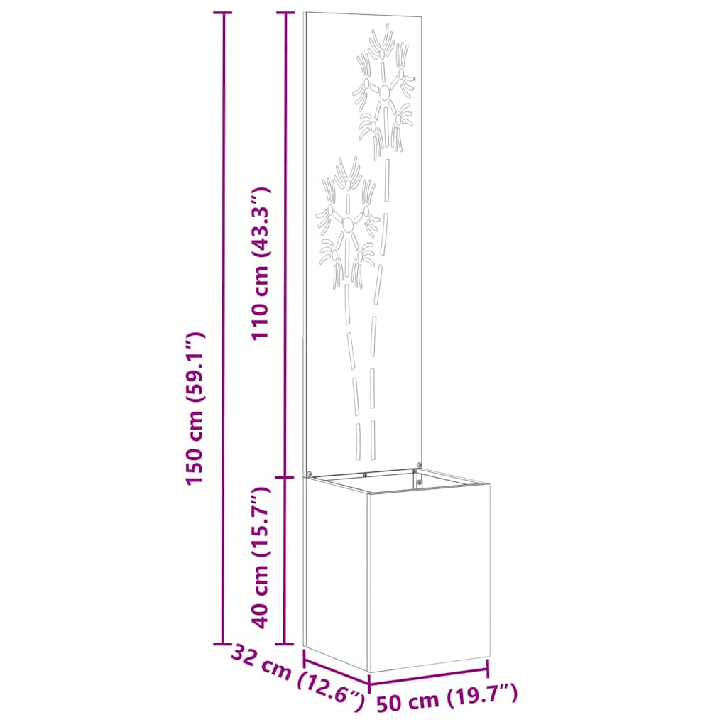 Trädgårds integritetsskärm Silver 32 x 140 cm Rostfritt stål