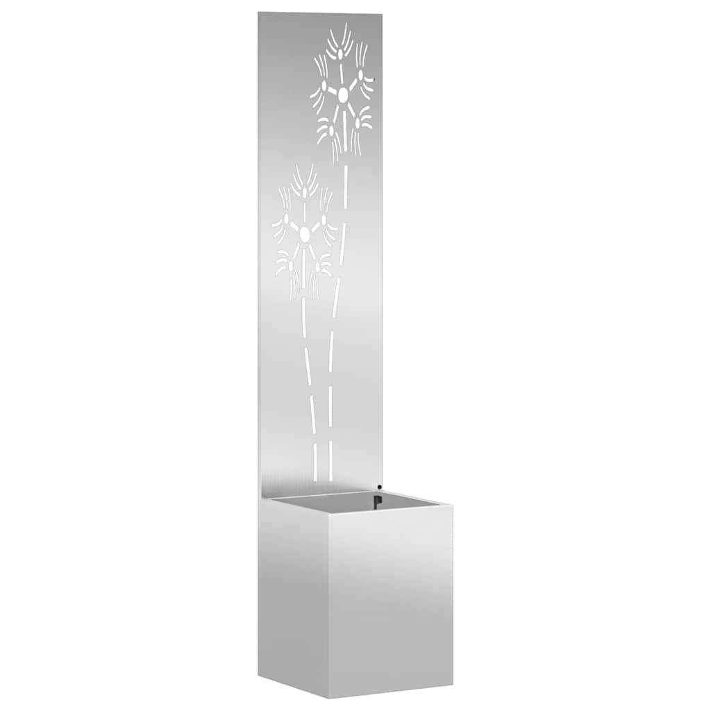 Trädgårds integritetsskärm Blommor Silver 32 x 32 x 150 cm