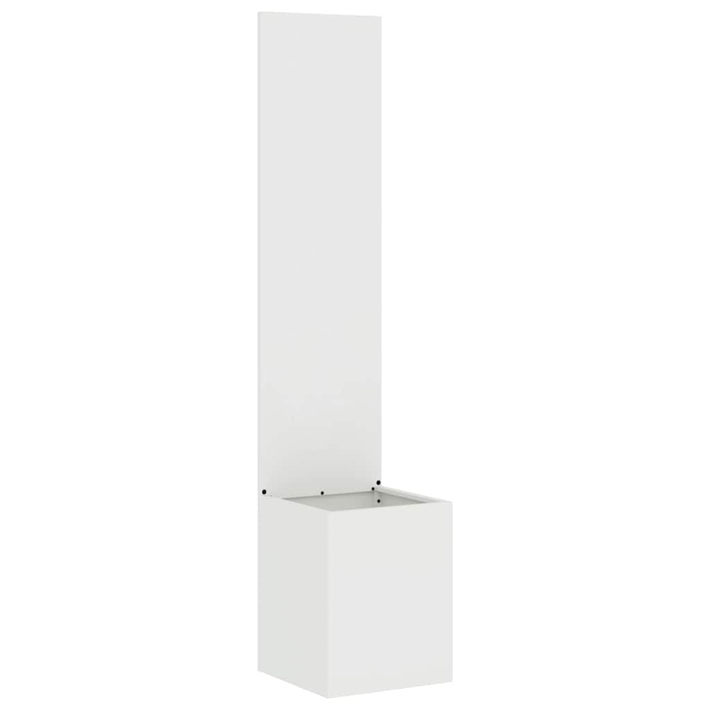 Trädgårds integritetsskärm Vit 32 x 32 x 150 cm Kallvalsat stål