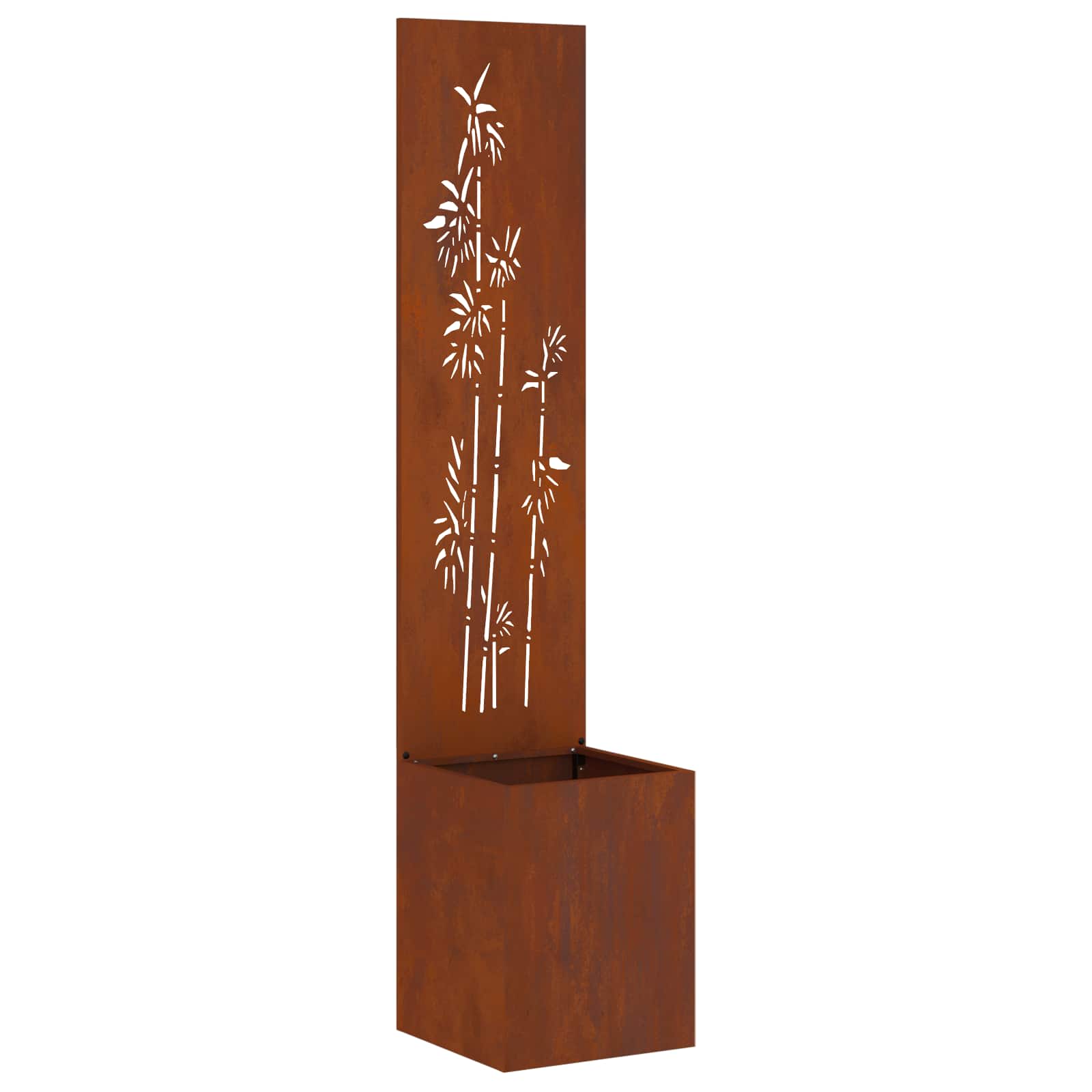 Trädgårds integritetsskärm Rostig 32 x 32 x 150 cm cortenstål