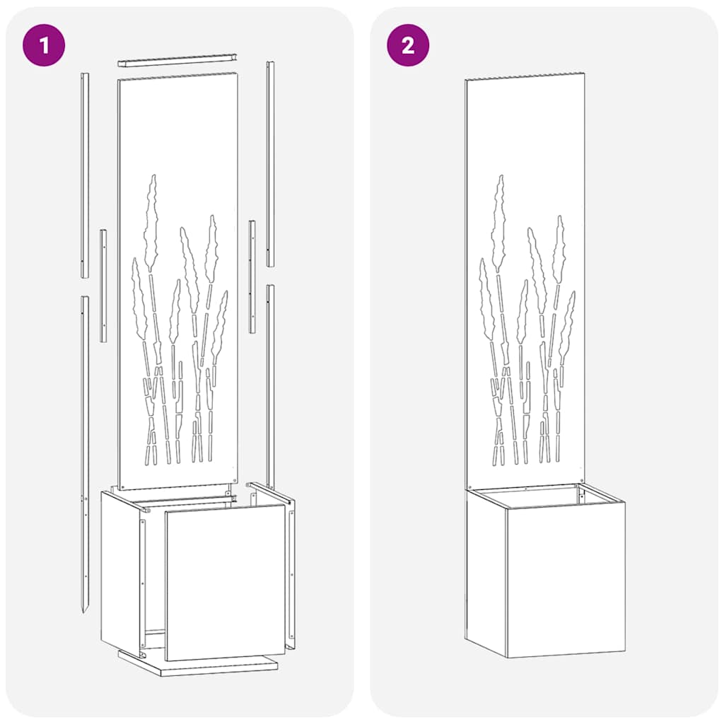 Trädgårds integritetsskärm Fiskfjäll Rostig 32 x 140 cm