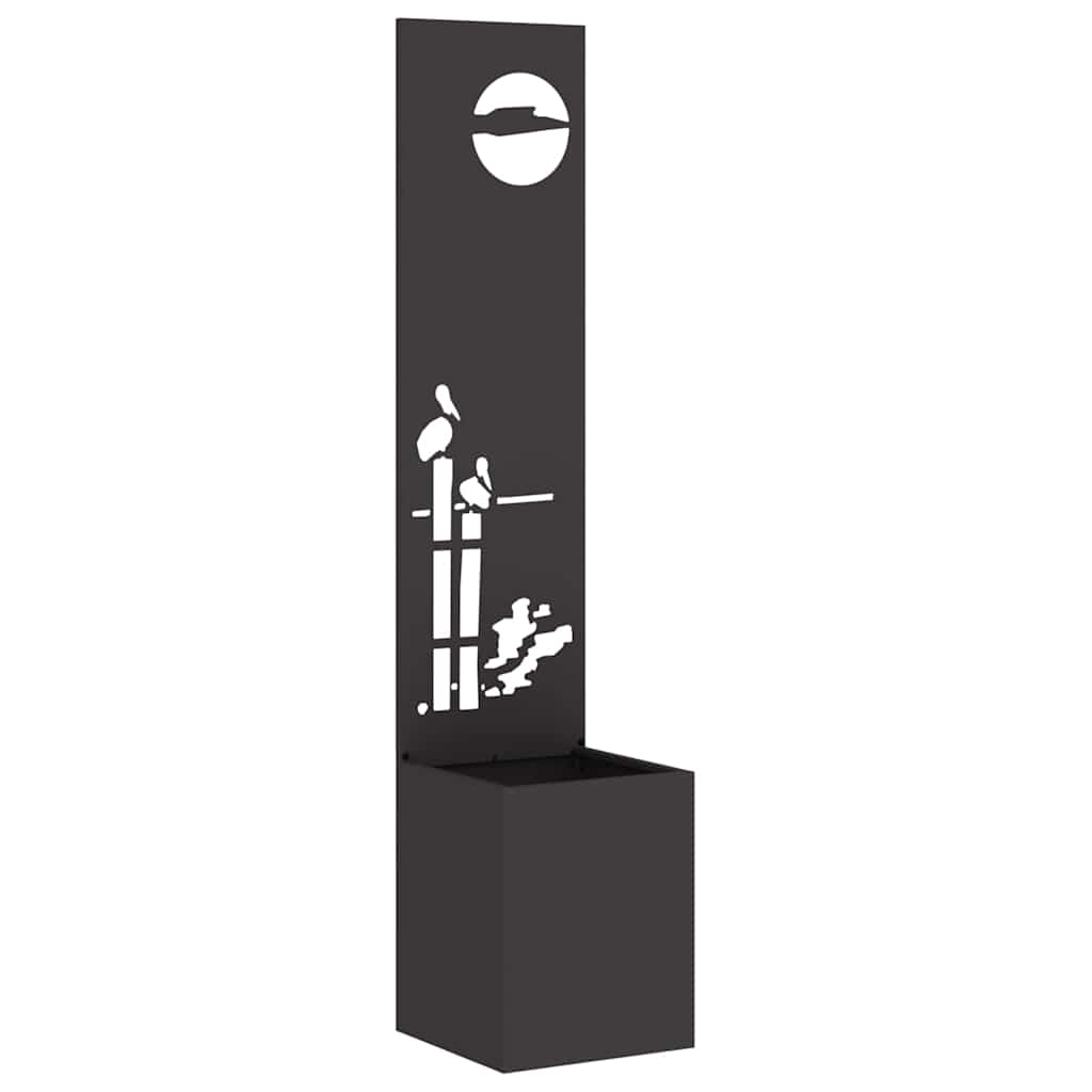 Trädgårds integritetsskärm Svart 32 x 140 cm Kallvalsat stål