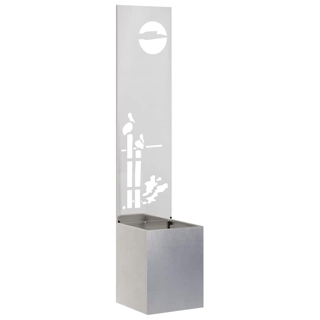 Trädgårds integritetsskärm Silver 32 x 140 cm Rostfritt stål