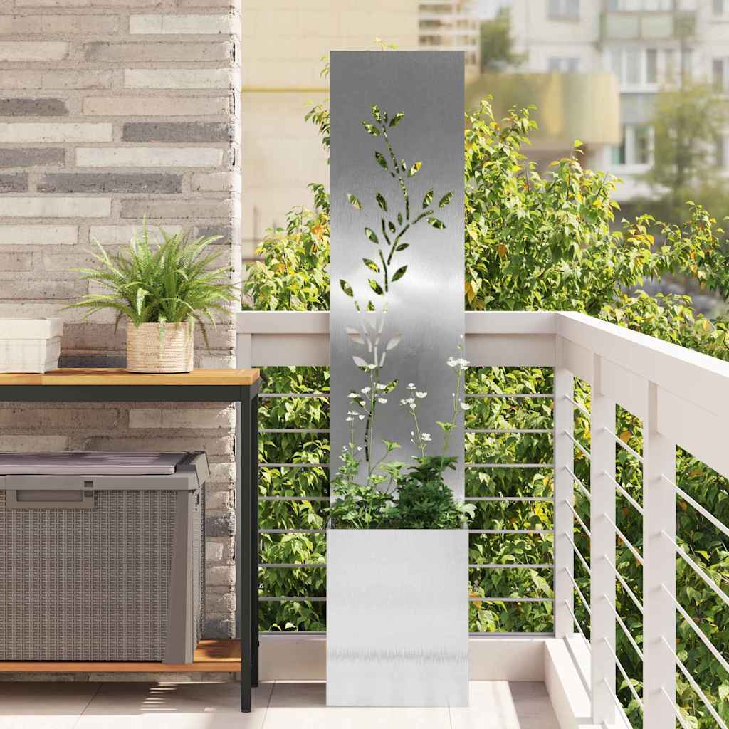 Trädgårds integritetsskärm Silver 32 x 140 cm Rostfritt stål