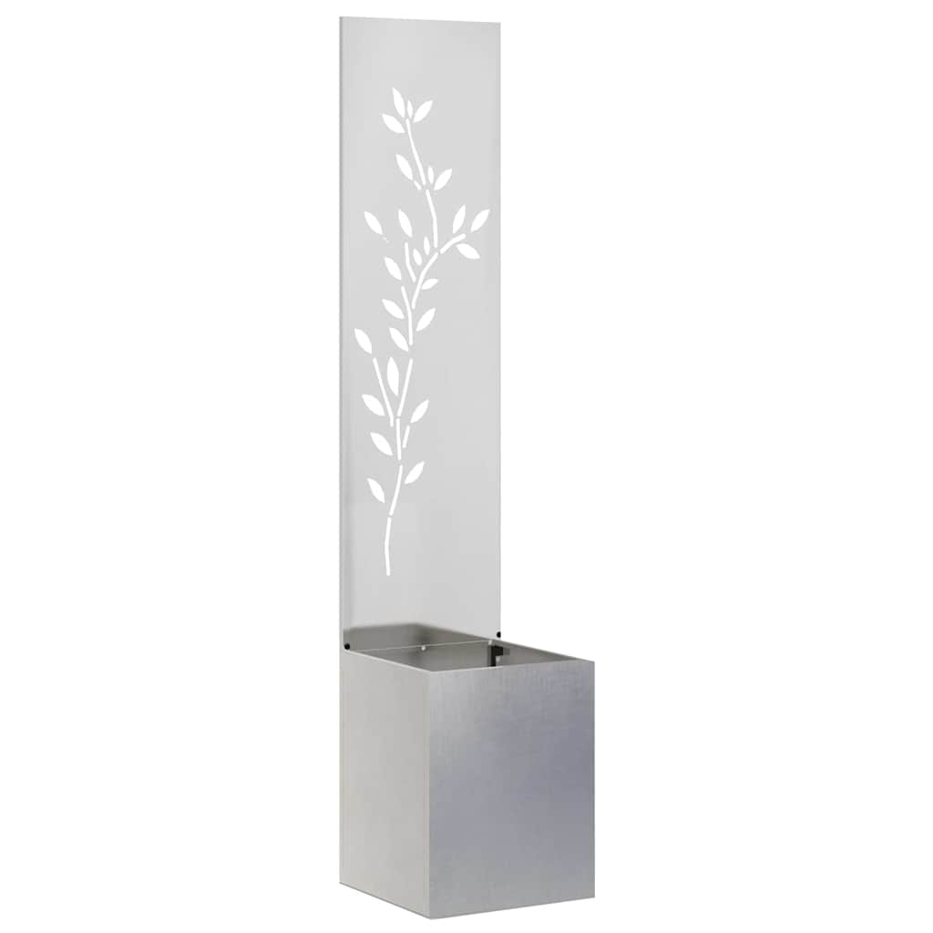Trädgårds integritetsskärm Blommor Silver 32 x 32 x 150 cm