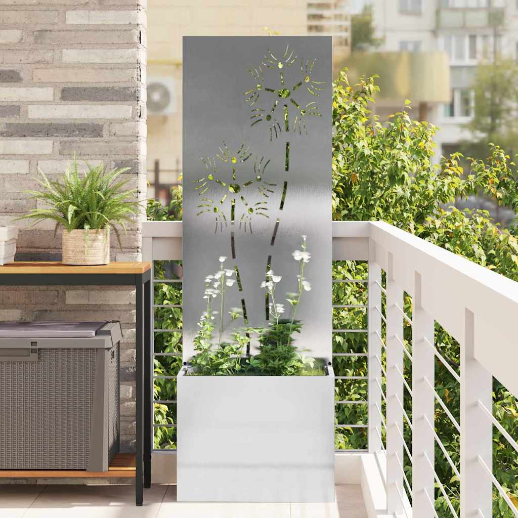 Trädgårds integritetsskärm Blommor Silver 50 x 32 x 150 cm