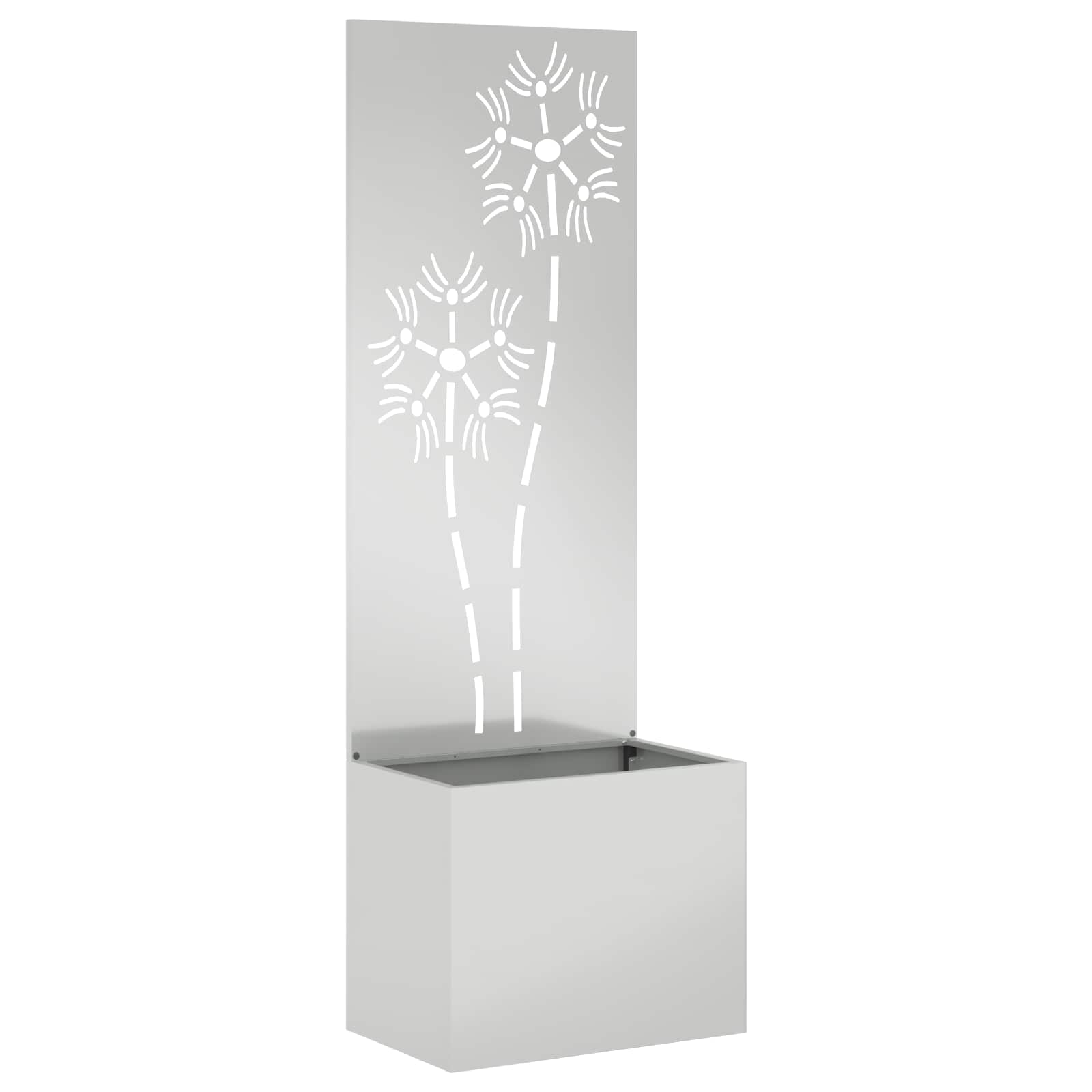 Trädgårds integritetsskärm Blommor Silver 50 x 32 x 150 cm