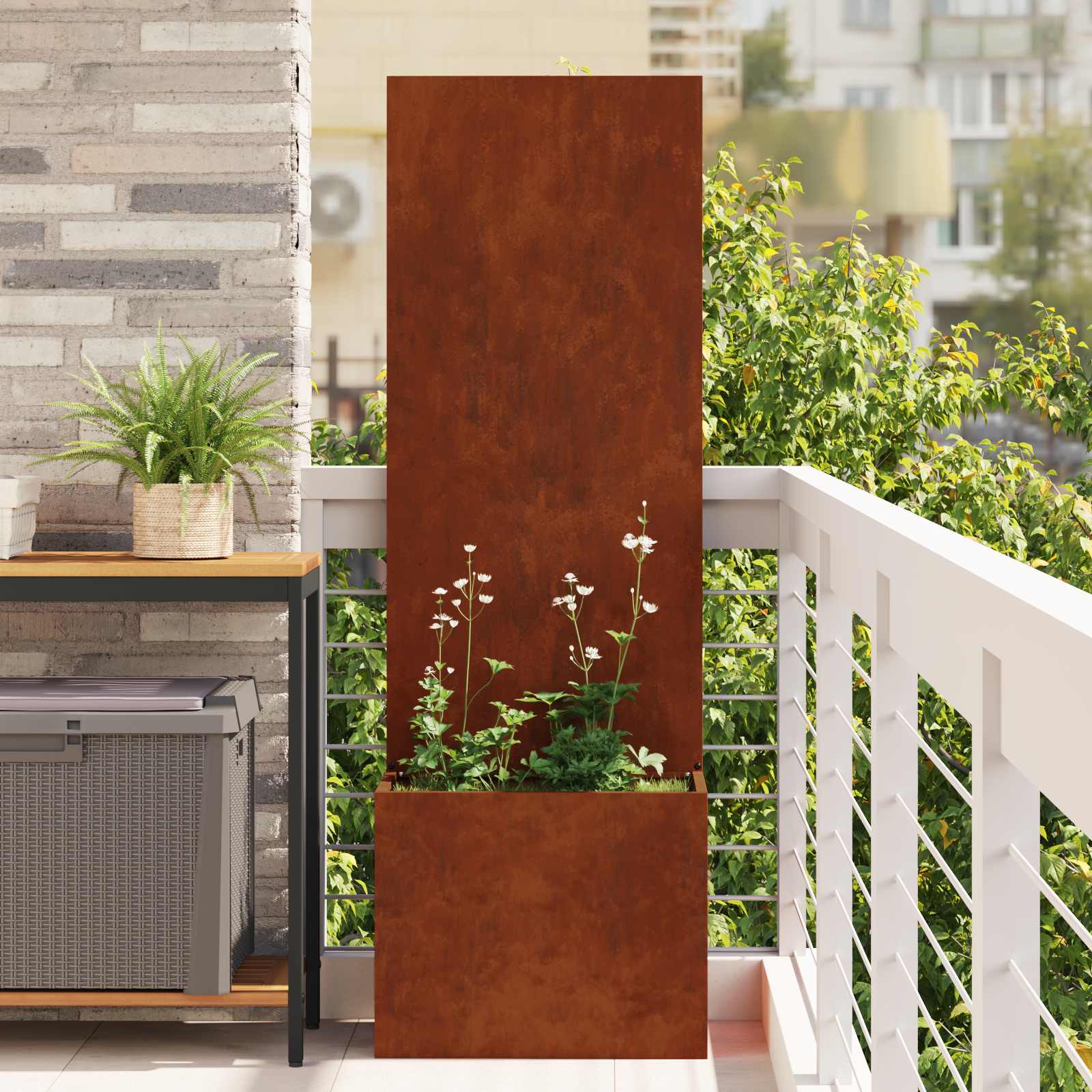 Trädgårds integritetsskärm Rostig 50 x 32 x 150 cm cortenstål