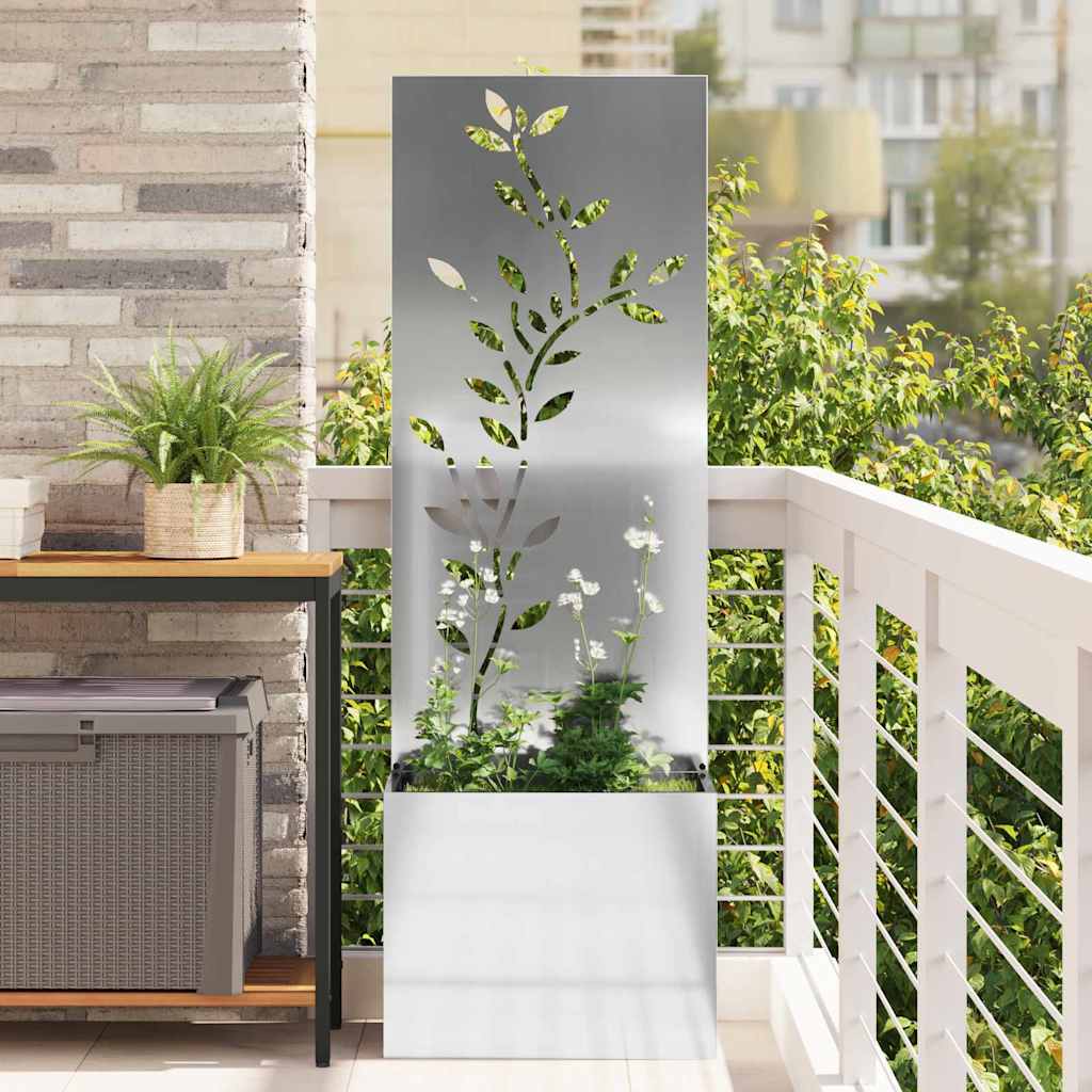 Trädgårds integritetsskärm Blommor Silver 50 x 32 x 150 cm