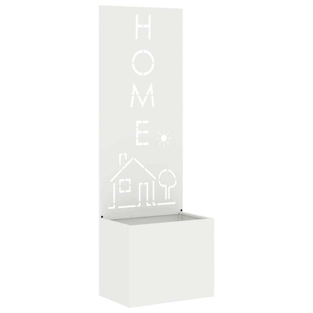 Trädgårds integritetsskärm Vit 50 x 140 cm Kallvalsat stål