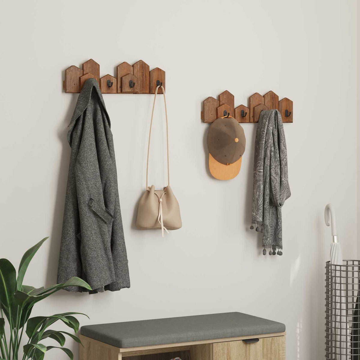 Hanger Brun 48 x 8 x 15 cm Massivt mahognyträ
