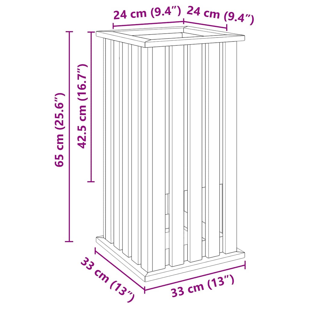 Plantlådor Brun 33 x 33 x 65 cm Impregnerat furuträ