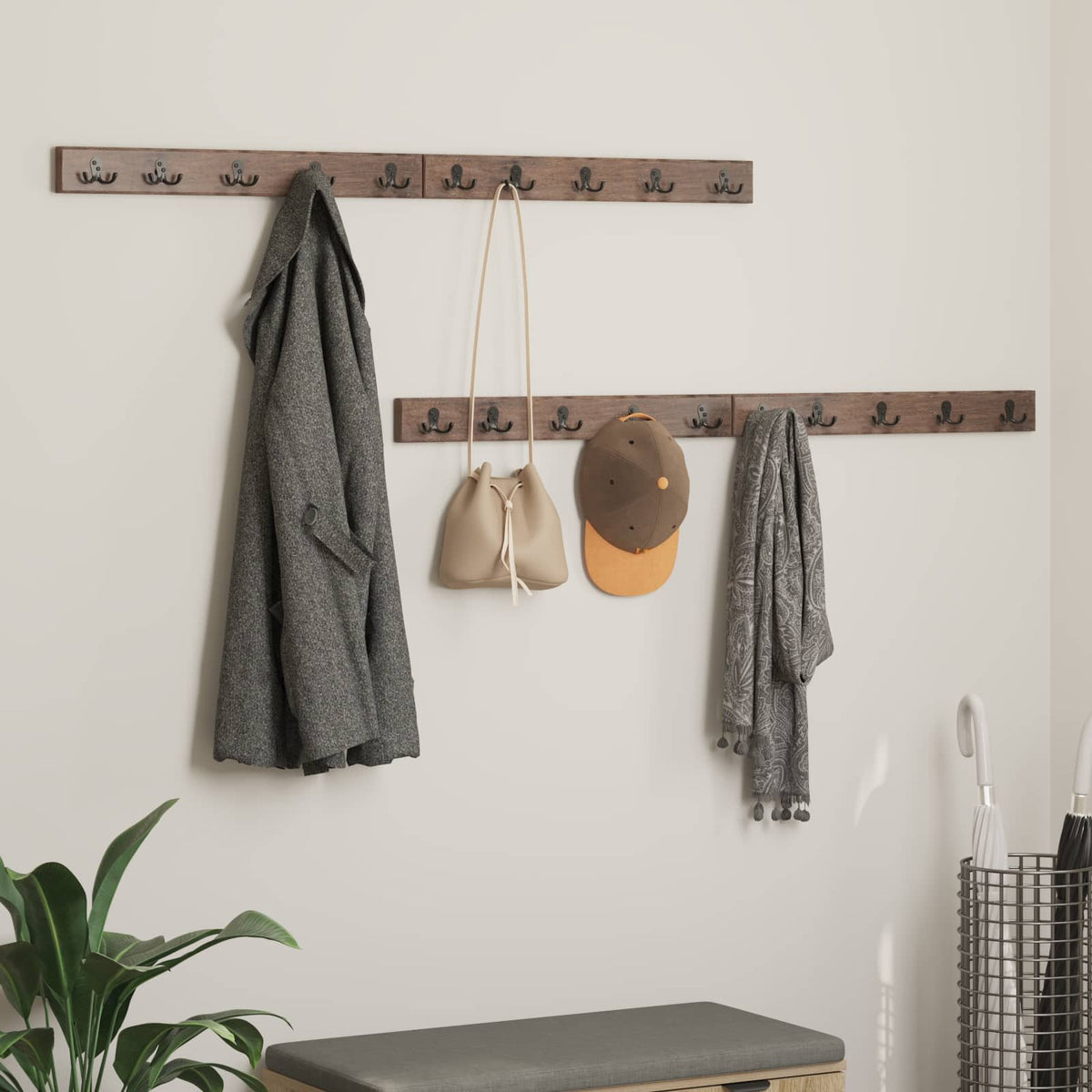 Hanger Brun 60 x 7 x 8 cm Solid återvunnen trä