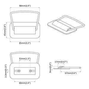 Skåpshandtag 2 pcs Antracit 85 x 45 mm Metall