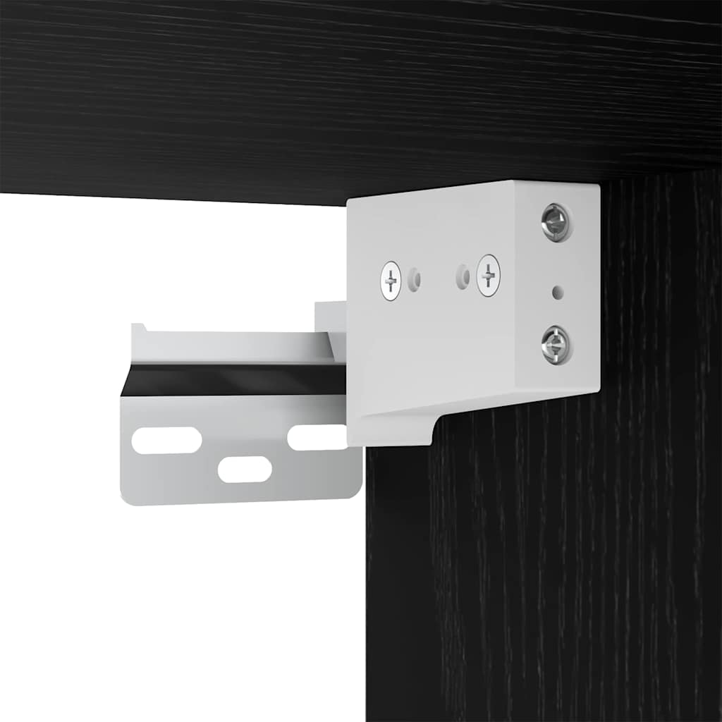 Spegelskåp med hylla Svart Ek 91 x 15 x 76,5 cm Konstruerat trä