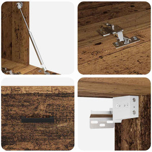 Väggmonterat skåp Gammalt trä 60 x 36,5 x 35 cm Konstruerat trä