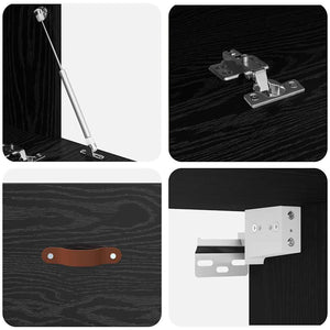 Väggmonterat skåp Svart Ek 100 x 36,5 x 35 cm Konstruerat trä