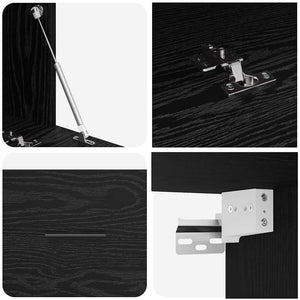 Väggmonterat skåp Svart Ek 100 x 36,5 x 35 cm Konstruerat trä