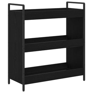 Köksvagn Svart Ek 70 x 30 x 82 cm Konstruerat trä