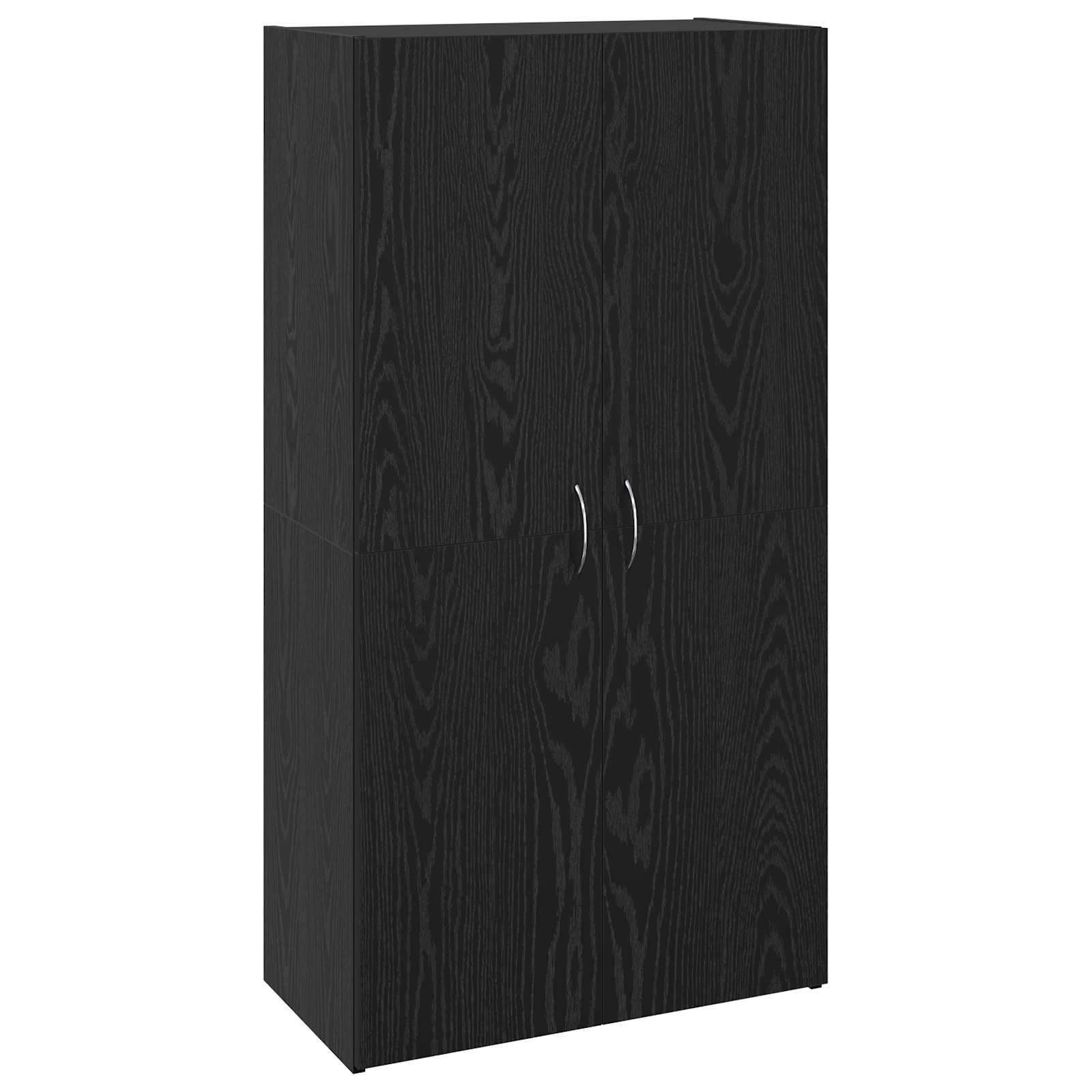 Kontorsskåp Svart ek 60 x 32 x 115 cm Konstruerat trä