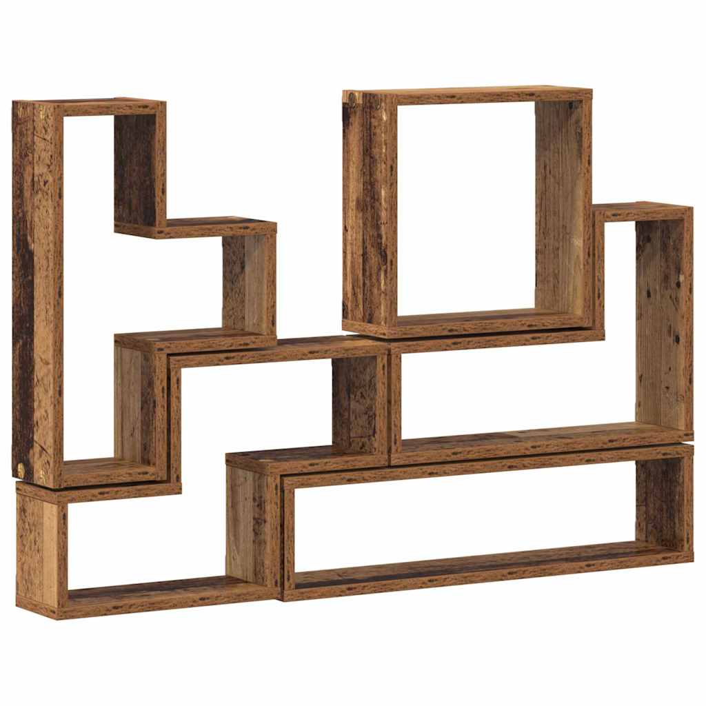 Vägg hylla Väggmonterat Gammalt trä 96 x 12 x 64 cm
