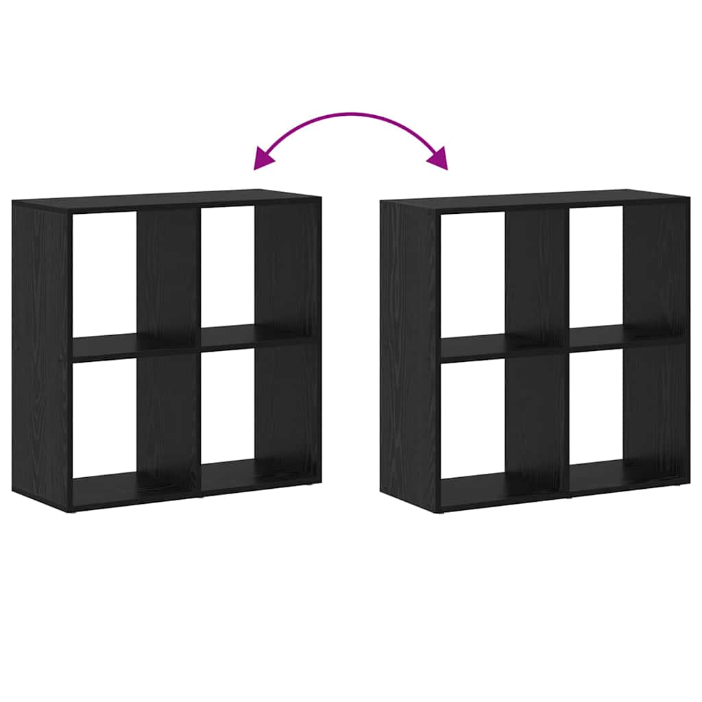 Bokskåp Svart Ek 69,5 x 29 x 69,5 cm Konstruerat trä