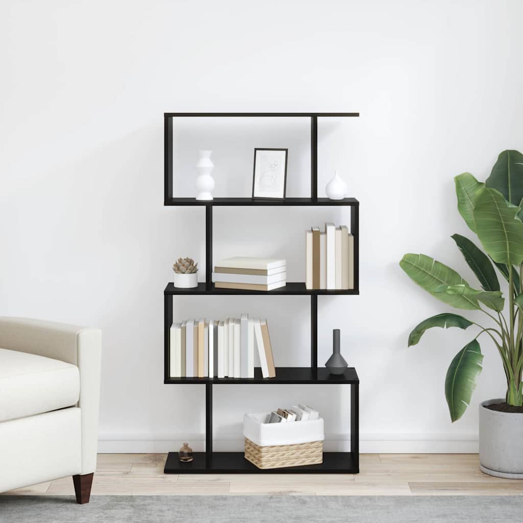 Bokskåp Svart Ek 70 x 24 x 129 cm Konstruerat trä