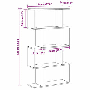 Bokskåp Svart Ek 70 x 24 x 129 cm Konstruerat trä