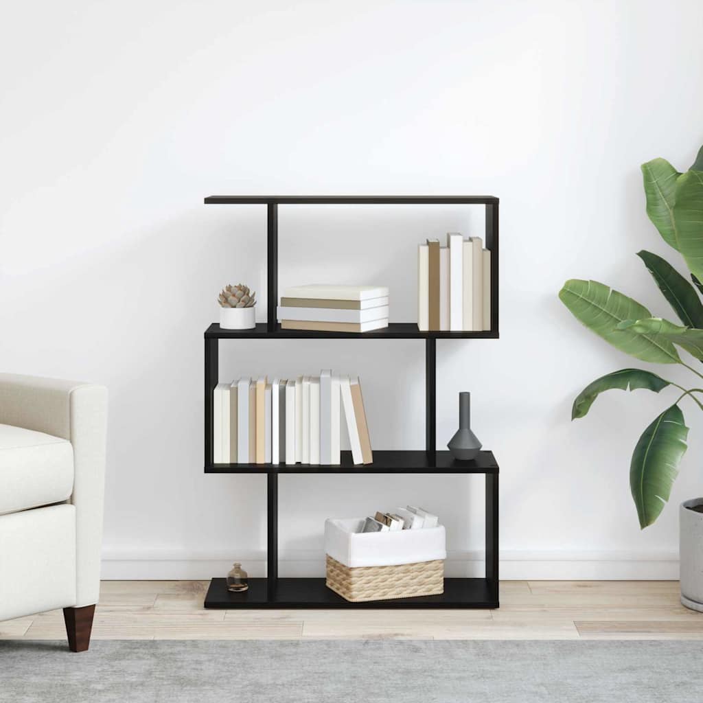 Bokskåp Svart Ek 70 x 14 x 97 cm Konstruerat trä