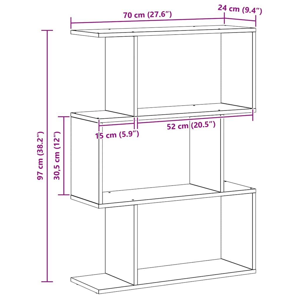 Bokskåp Svart Ek 70 x 14 x 97 cm Konstruerat trä