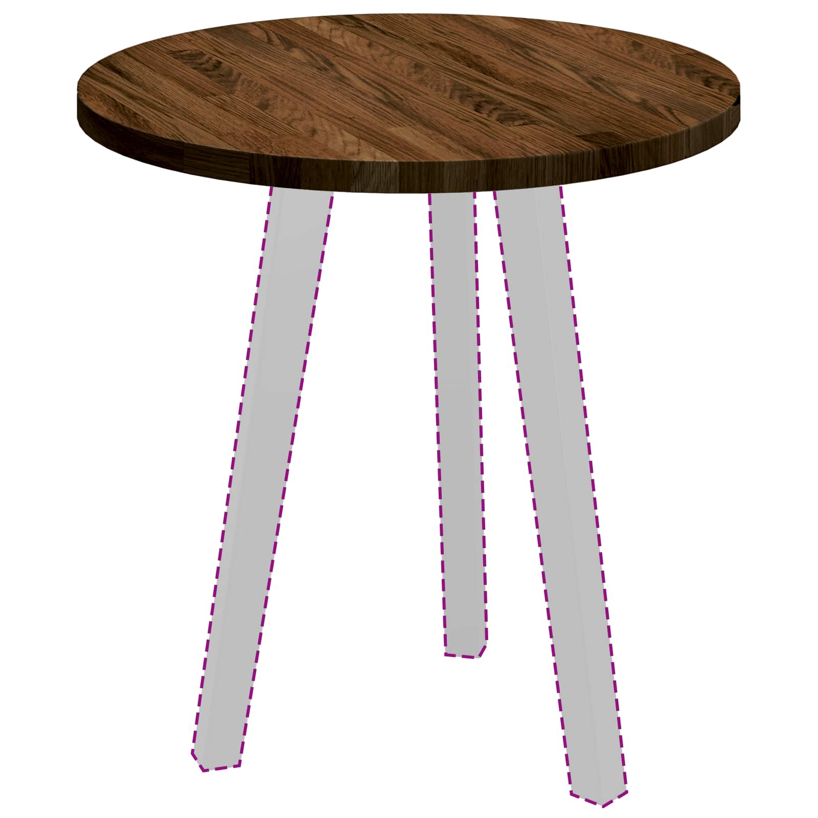 Bordsskiva Mörkbrun Ø 50 x 2,5 cm Massivt Ekträ