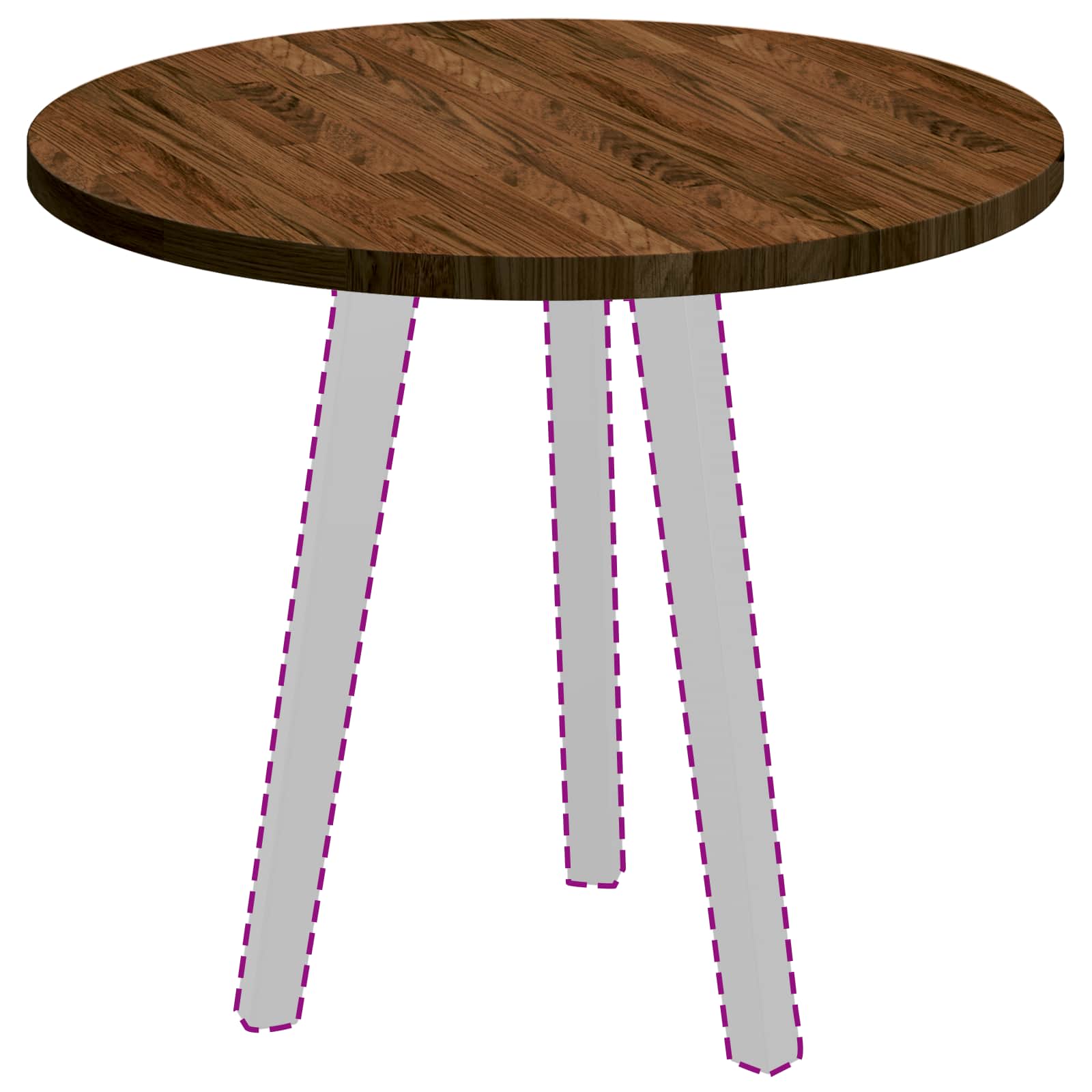 Bordsskiva Mörkbrun Ø 60 x 2,5 cm Massivt Ekträ