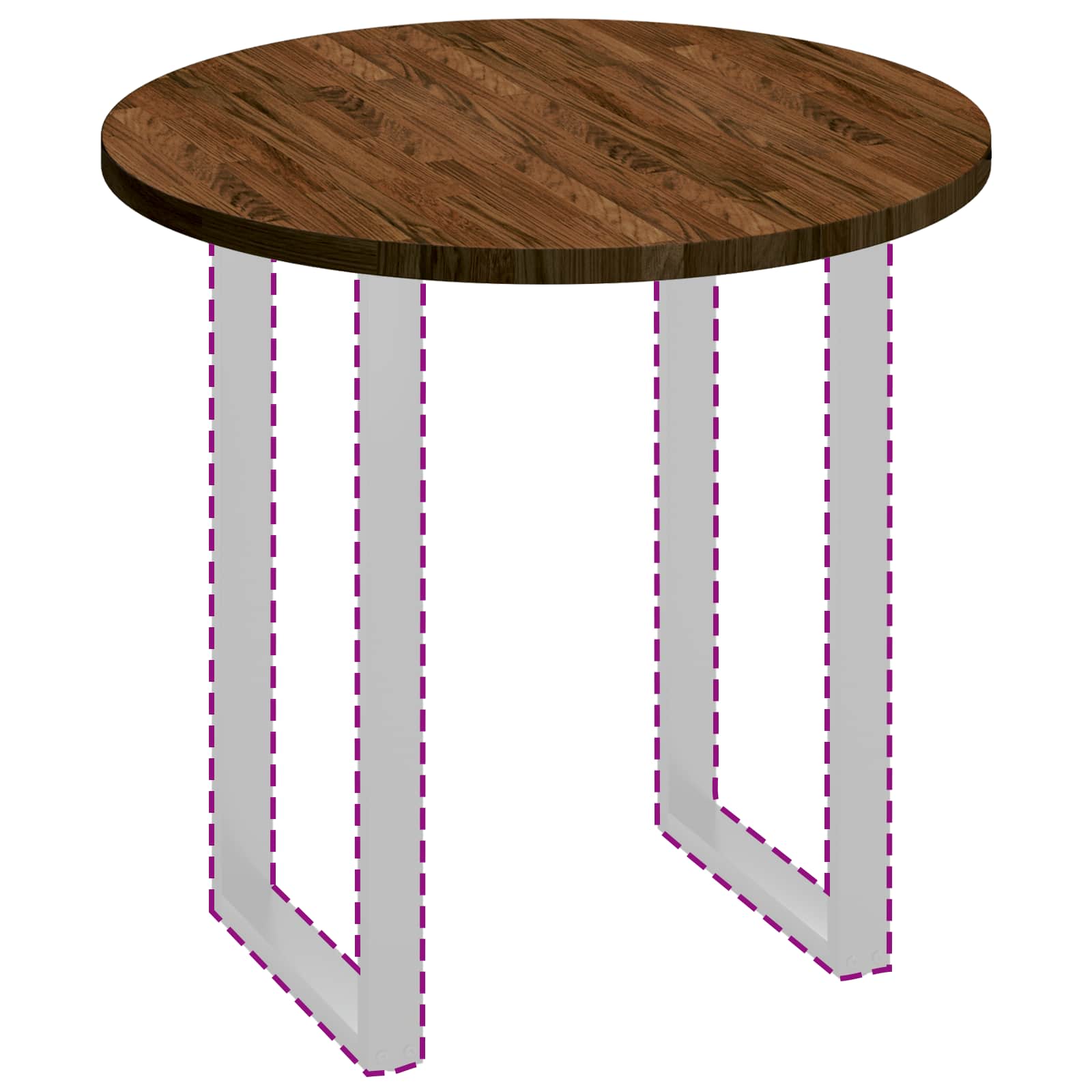 Bordsskiva Mörkbrun Ø 80 x 2,5 cm Massivt Ekträ