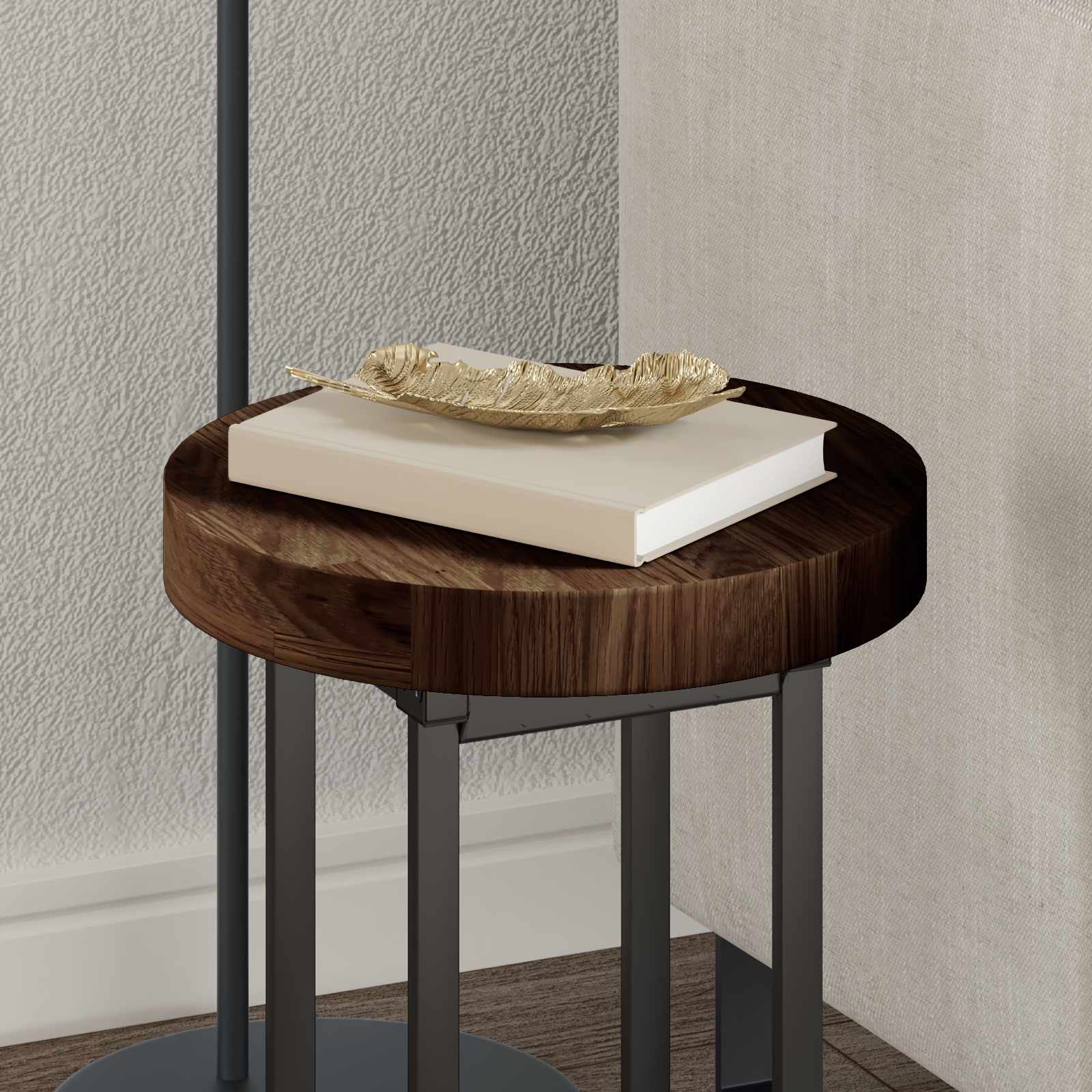 Bordsskiva Ljusbrun Ø 30 x 4 cm Massivt Ekträ