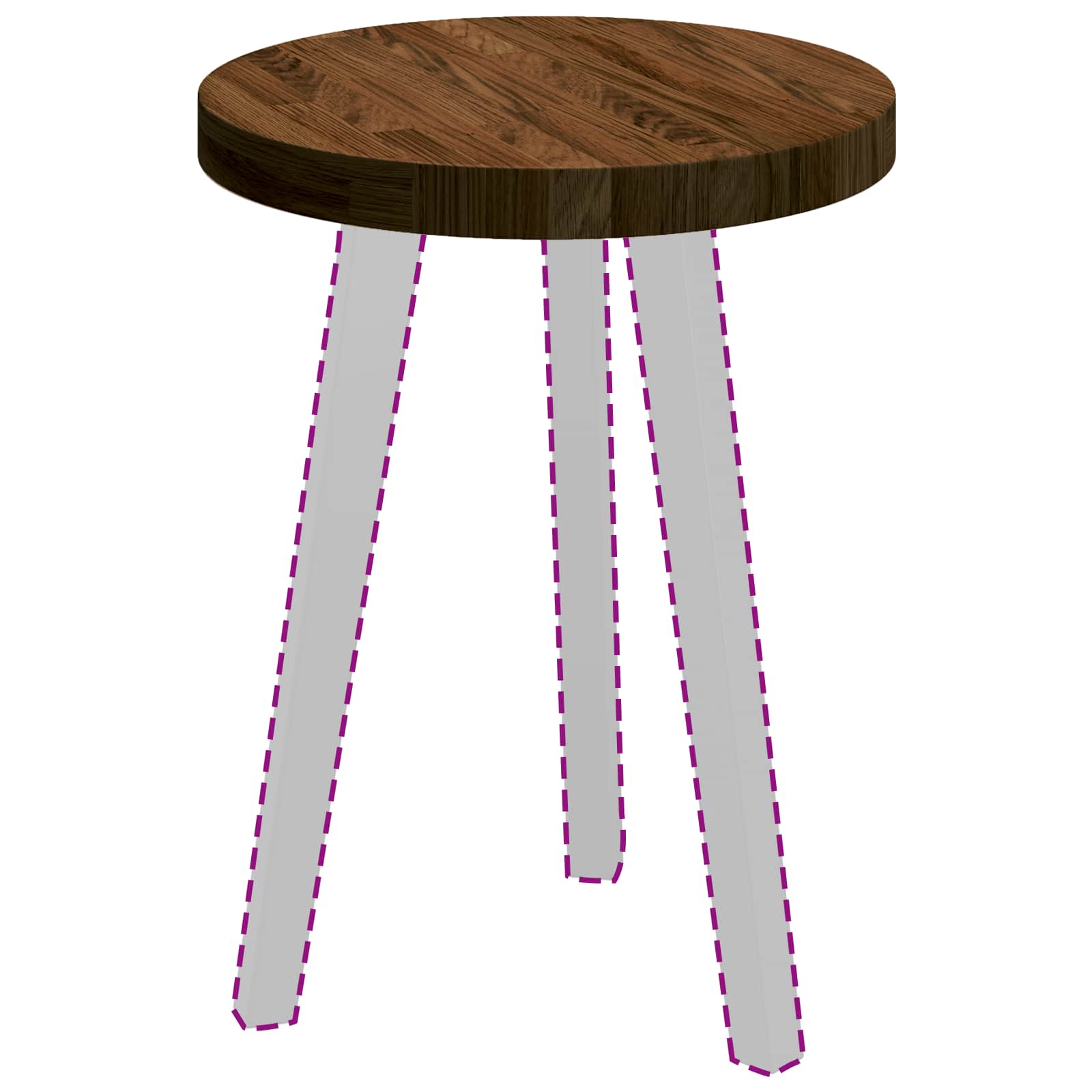 Bordsskiva Mörkbrun Ø 40 x 4 cm Massivt Ekträ