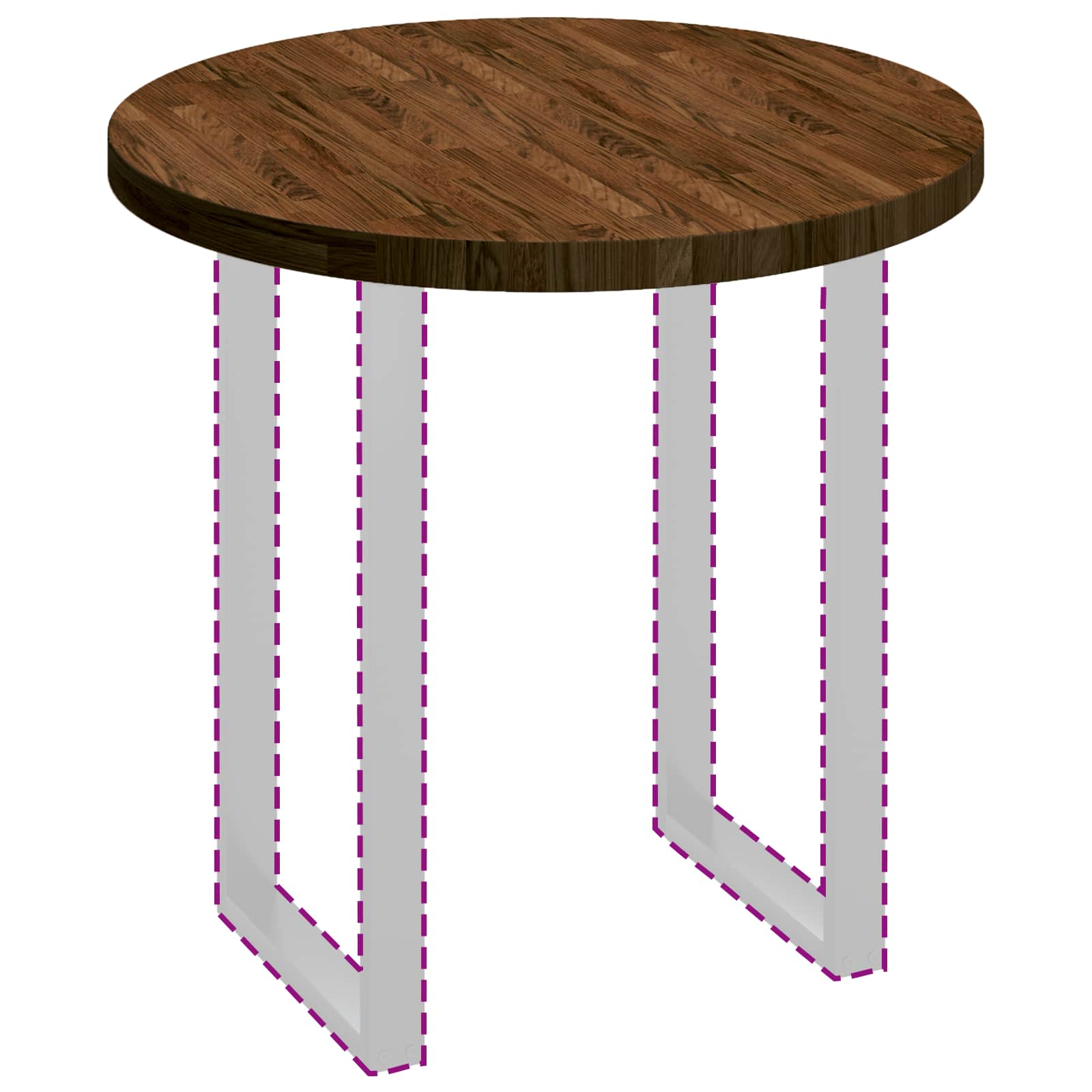 Bordsskiva Mörkbrun Ø 80 x 4 cm Massivt Ekträ