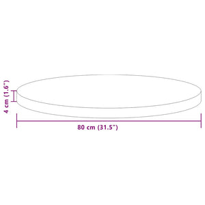 Bordsskiva Mörkbrun Ø 80 x 4 cm Massivt Ekträ