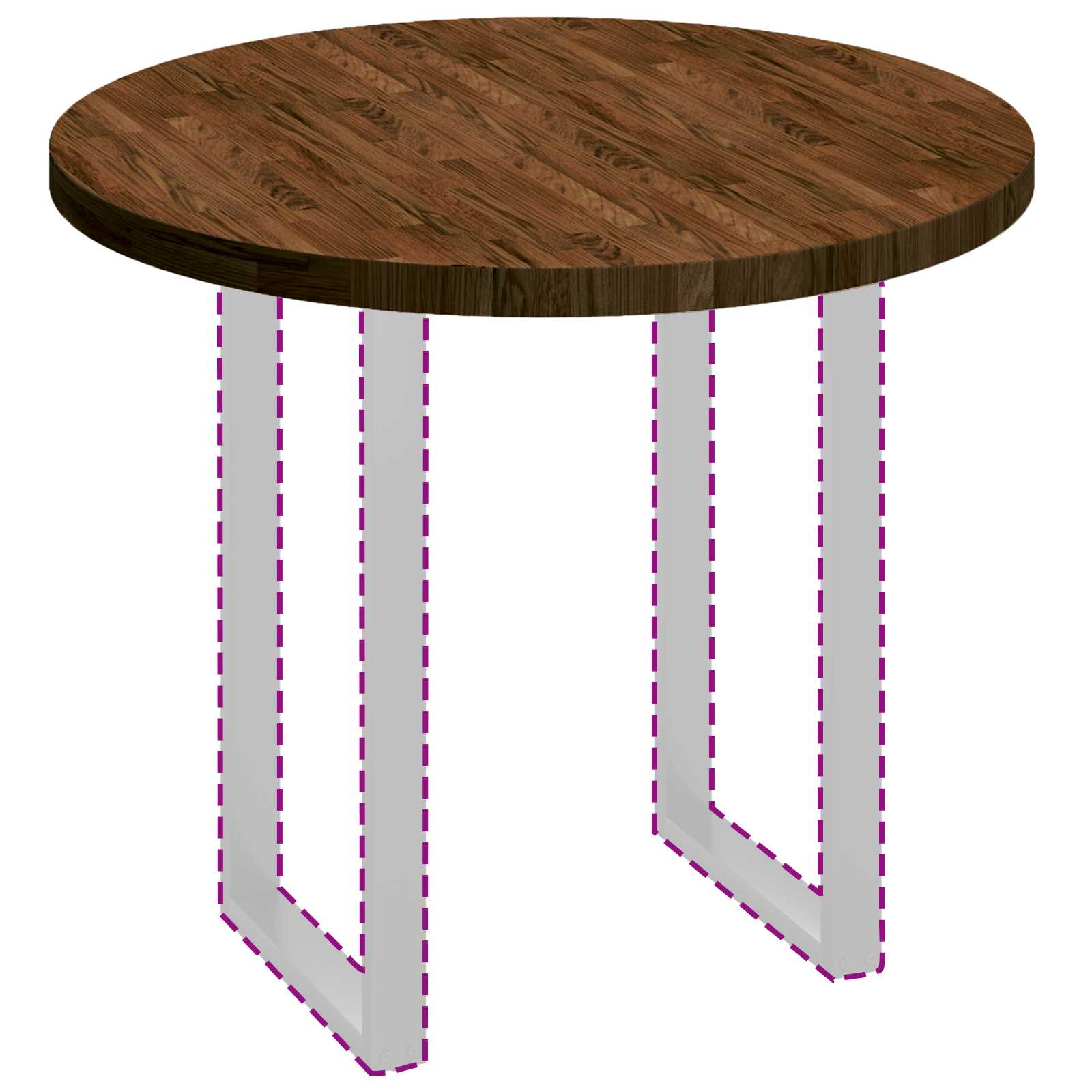 Bordsskiva Mörkbrun Ø 90 x 4 cm Massivt Ekträ