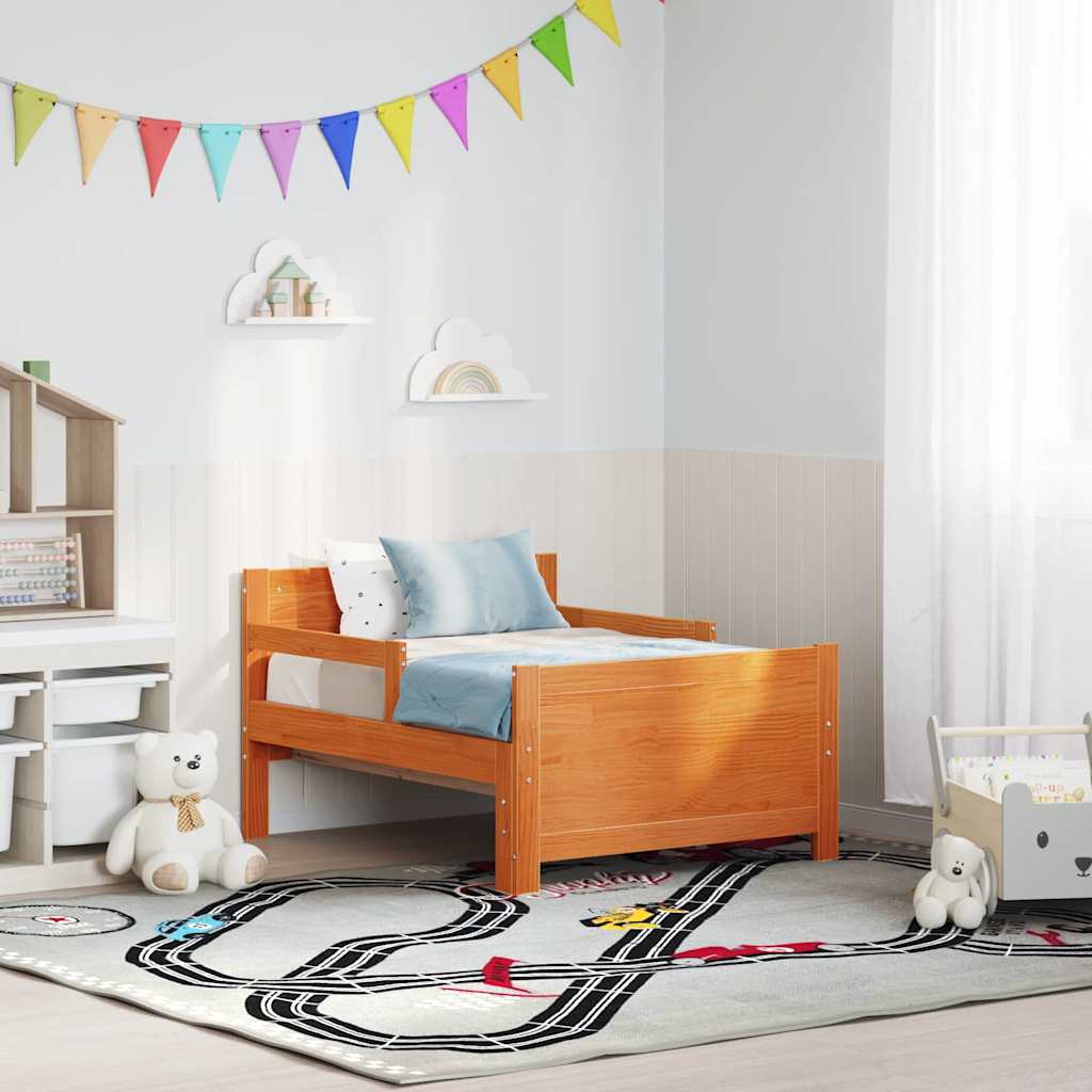 Sängram med huvudgavel Vaxbrun 80 x 200 cm Konstruerat trä