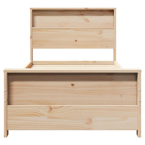 Sängram med huvudgavel Brun 75 x 190 cm Konstruerat trä