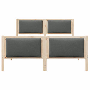 Sängram med huvudgavel Mörkgrå 135 x 190 cm tyg